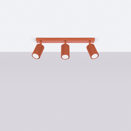 Plafonnier KARBON 3L rouge ocre