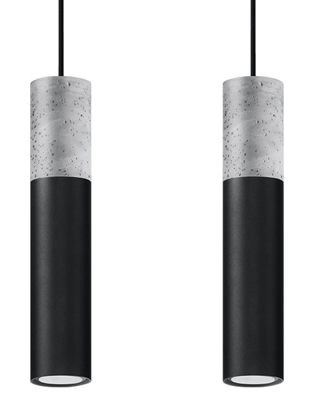 Lampe suspendue BORGIO 2 noir + 2x ampoule LED GU-10 4000K Froid 7W 630lm