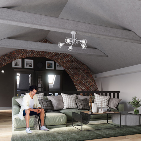 Plafond ARTEMIS 3 blanc + 3x ampoule LED E14 3000K Warm 7.5W 620lm