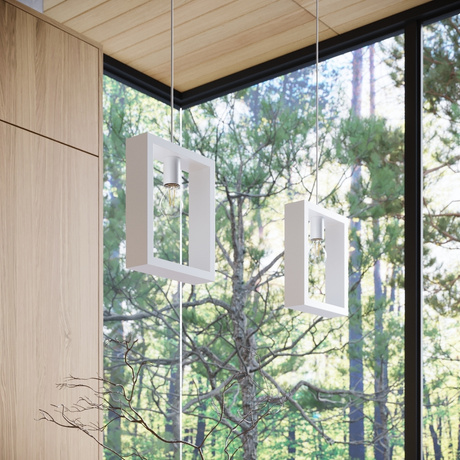 Lampe suspendue ARIES blanche + 1x ampoule LED E27 3000K Warm 7,5W 620lm