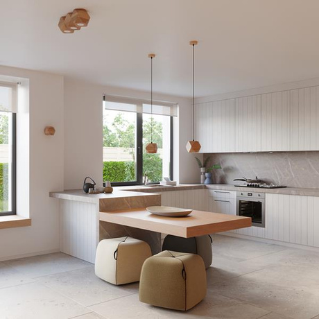 Plafond WOODY 1 bois naturel + 1x ampoule LED GU-10 3000K Warm 7W 620lm