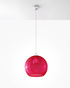 Lampe suspendue BALL rouge + 1x ampoule LED E27 4000K froide 7,5W 650lm