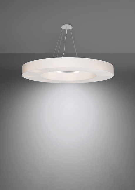 Lustre SATURNO SLIM 90 blanc + 8x ampoule LED E27 4000K Froid 7.5W 650lm