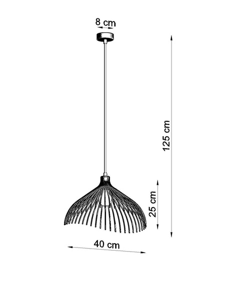 Lampe suspendue UMB noire + 1x ampoule LED E27 4000K Cold 7,5W 650lm