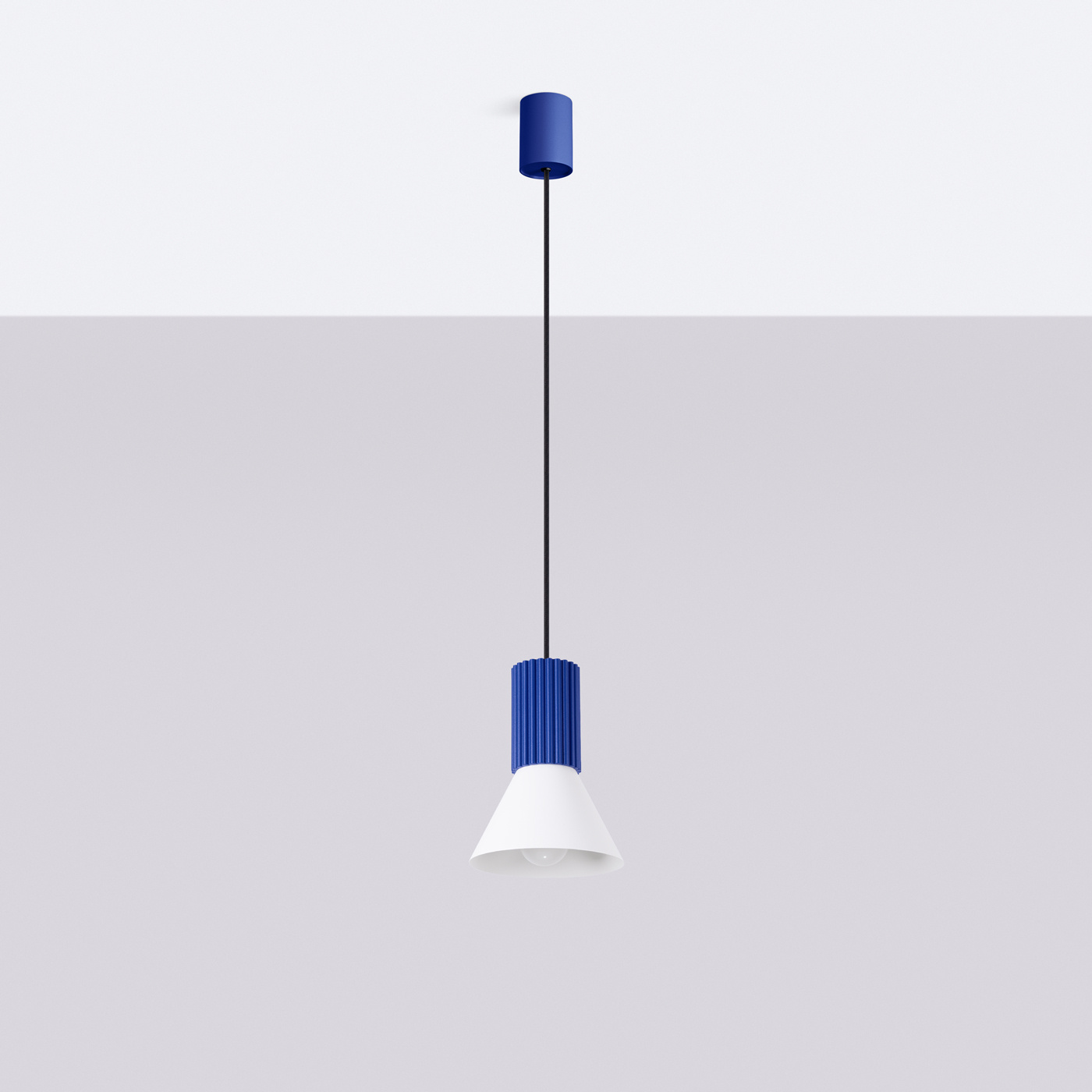 Lampe suspendue ESTRIA 1 blanc/ultramarine