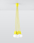 DIEGO 5 lampe suspendue jaune + 5x ampoule LED E27 4000K Froid 7,5W 650lm