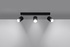 Plafond NERO 3 noir/chrome + 3x ampoule LED GU-10 4000K froid 7W 630lm