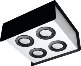 Plafond STEREO 4 blanc/noir
