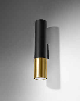 Applique LOOPEZ noir/doré + 2x ampoule LED GU-10 3000K Warm 7W 620lm