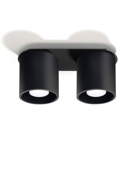 Plafond ORBIS 2 noir + 2x ampoule LED GU-10 4000K froid 7W 630lm