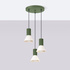 Lampe suspendue ESTRIA 3P beige/vert olive