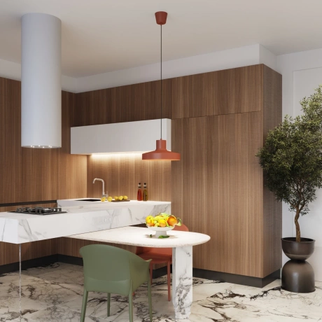 Lampe suspendue BILO rouge ocre