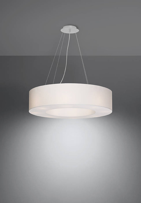 Lustre SATURNO 70 blanc + 6x ampoule LED E27 3000K Warm 7.5W 620lm