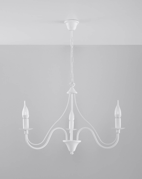 Lustre MINERWA 3 blanc + 3x ampoule LED E14 3000K Warm 7.5W 620lm