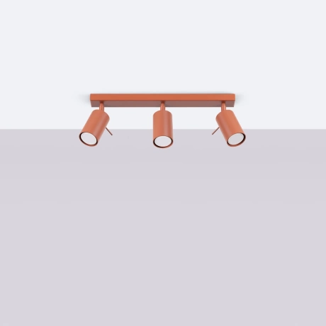 Plafonnier RING 3L rouge ochra