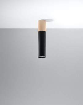 Plafond PABLO noir + 1x ampoule LED GU-10 3000K Warm 7W 620lm