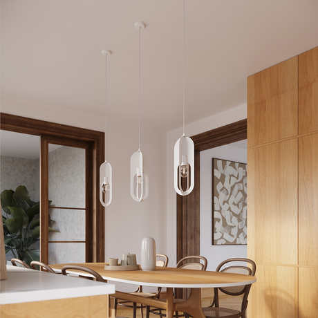 NICUS Lampe suspendue 3P blanche + 3x ampoule LED E27 4000K froide 7,5W 690lm