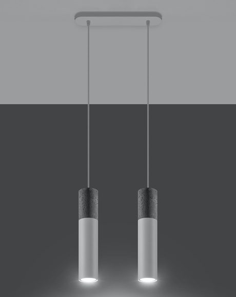 Lampe suspendue BORGIO 2 blanc + 2x ampoule LED GU-10 4000K Froid 7W 630lm