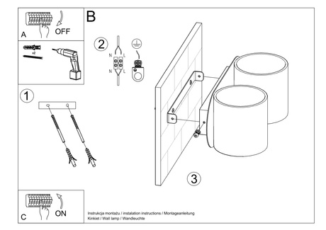 Applique ORBIS 2 gris + 2x ampoule LED G9 3000K Warm 4.5W 510lm