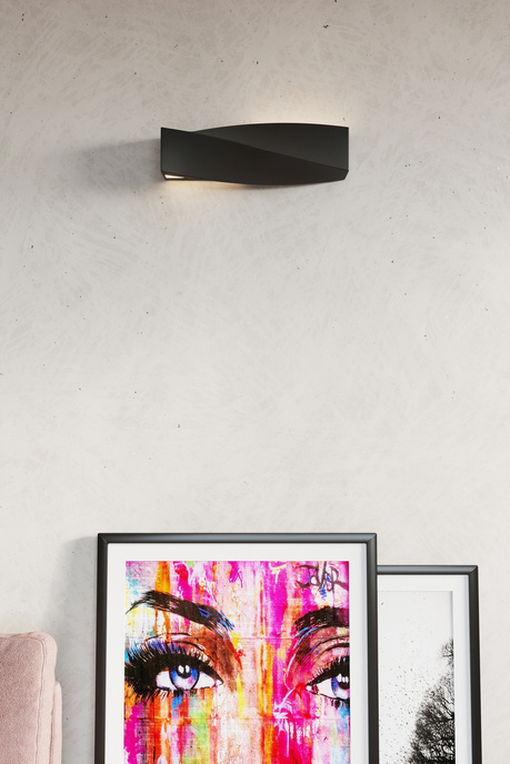 Applique en céramique SIGMA noir + 1x ampoule LED E27 3000K Warm 7.5W 620lm