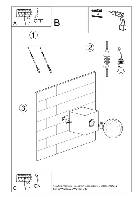 Applique ARIZ bois naturel + 1x ampoule LED E27 3000K Warm 7.5W 620lm