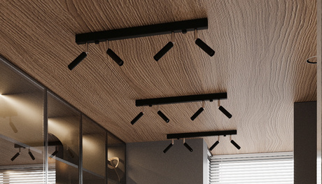 Plafond EYETECH 6 noir + 6x ampoule LED G9 4000K froide 4.5W 530lm