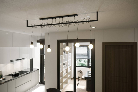 Lustre SALAMANCA 4 noir + 4x ampoule LED E27 4000K Froid 7.5W 650lm