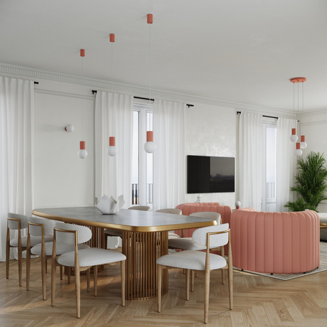 Lampe pendante HALO 3P peach