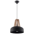 Lampe pendante CASCO noir/bois naturel