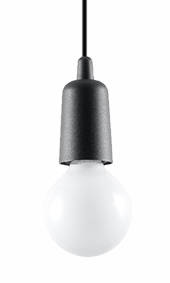 DIEGO 1 lampe suspendue noire + 1x ampoule LED E27 3000K Warm 7,5W 620lm