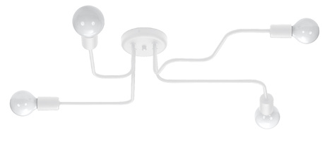 Lustre HECTOR 4 Blanc + 4x ampoule LED E27 3000K Warm 7.5W 620lm