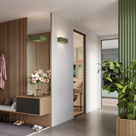 Applique en céramique RIGATA vert olive