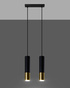 LOOPEZ 2 lampe suspendue noir/doré + 2x ampoule LED 7W 630lm GU-10 4000K froid