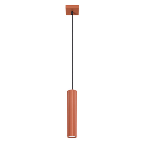 Lampe suspendue KARBON 1 rouge ocre