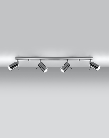 Plafond RING 4L chrome + 4x ampoule LED GU-10 3000K Warm 7W 620lm