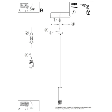 Lampe suspendue LIRO 1 blanc