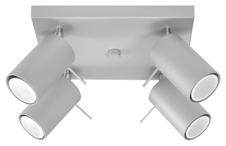 Plafond RING 4 Gris + 4x ampoule LED GU-10 3000K Warm 7W 620lm