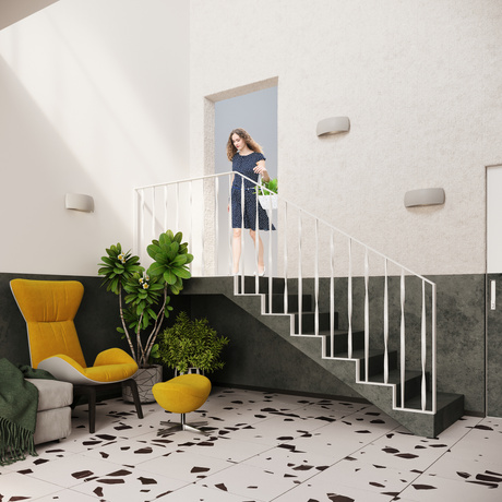 PONTIUS applique en céramique grise + 1x ampoule LED G9 4000K Cold 4,5W 530lm