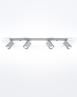 Plafond MERIDA 4L gris + 4x ampoule LED GU-10 4000K Froid 7W 630lm