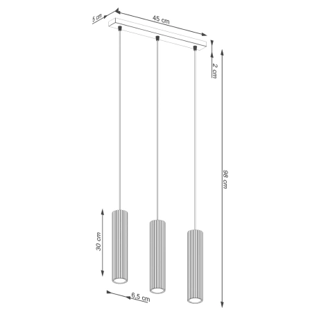 Lampe suspendue KARBON 3L noir