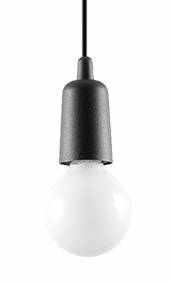 DIEGO 1 lampe suspendue noire + 1x ampoule LED E27 3000K Warm 7,5W 620lm