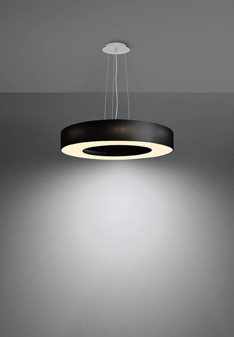 Lustre SATURNO SLIM 50 noir + 5x ampoule LED E27 4000K Froid 7.5W 650lm