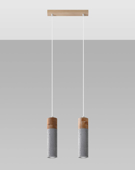 ZANE 2 lampe suspendue grise + 2x GU-10 4000K froid 7W 630lm ampoule LED