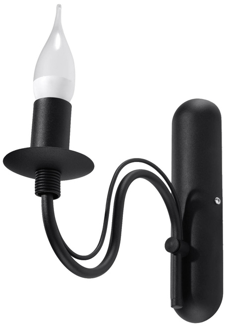 Applique MINERWA noir + 1x ampoule LED E14 3000K Warm 7.5W 620lm