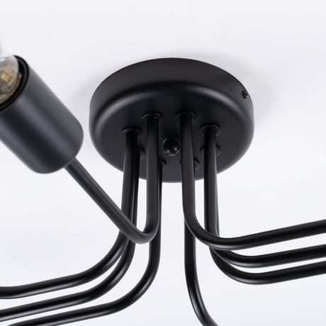 Lustre VECTOR 8 noir + 8X ampoule LED E27 3000K 7W 760lm