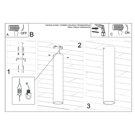 Plafonnier LAGOS 30 or poli