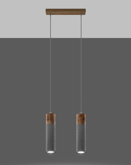 ZANE 2 lampe suspendue grise + 2x GU-10 4000K froid 7W 630lm ampoule LED