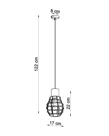 LUGO lampe suspendue + 1x ampoule LED E27 4000K Cold 7,5W 650lm