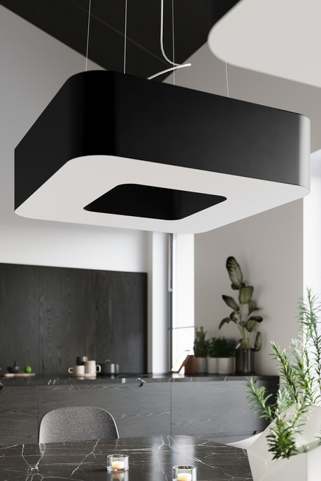 URANO 60 lustre noir + 8x ampoule LED E27 3000K Warm 7.5W 620lm