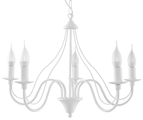 Lustre MINERWA 5 blanc + 5x ampoule LED E14 3000K Warm 7.5W 620lm